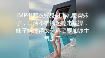 [MP4]蓝衣好身材丰乳肥臀妹子，口活不错抬起腿来猛操，妹子嫌搞得太久疼了要加钱生气走了